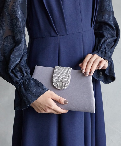 AIMER クラッチバッグ パーティーバッグ ビーズ刺繍ベルト