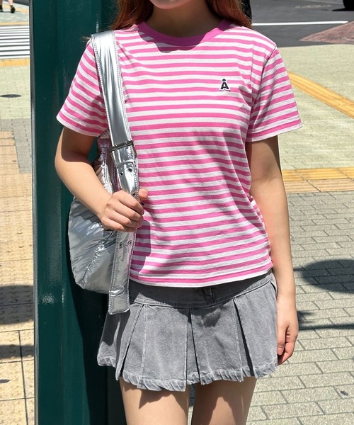 ALAND tシャツ 「UNISEX」ALAND／AロゴボーダーT レディース