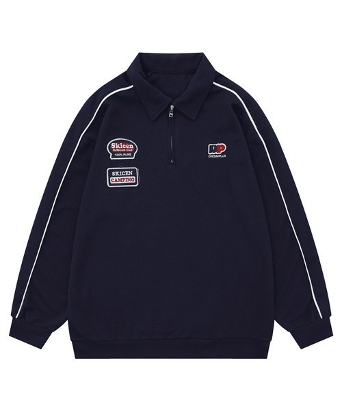 Ressaca tシャツ オーバーサイズサイドラインハーフジップ刺繍