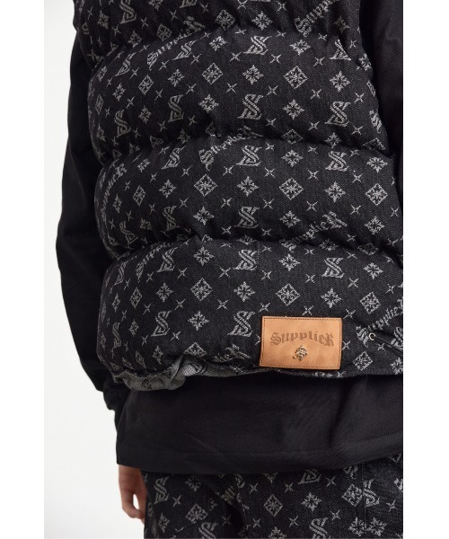 SUPPLIER ダウンベスト ベスト ダウン｜MONOGRAM DENIM PUFFER