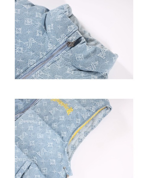 SUPPLIER ダウンベスト ベスト ダウン｜MONOGRAM DENIM PUFFER