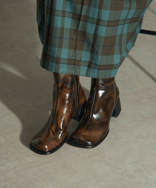 靴 ALM. ADELA LEATHER BOOTS ADELA LEATHER BOOTS （Gloss Black） -ALM. official web store