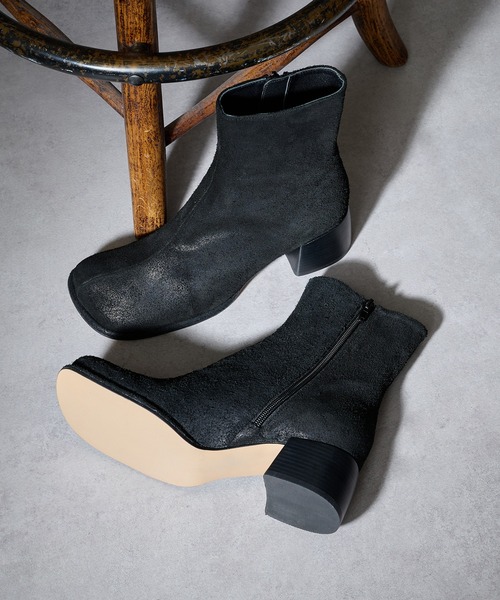 【美品】ALM. ADELA LEATHER BOOTS ブラック 37 ALM.（アルム） アウトレット アデラ レザー ブーツ ADELA LEATHER