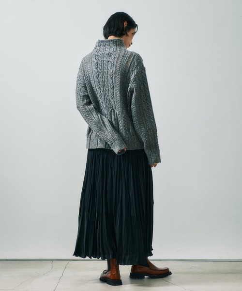 ADAWAS スカート ADAWAS/アダワス TWO-TONE PLEATED SKIRT
