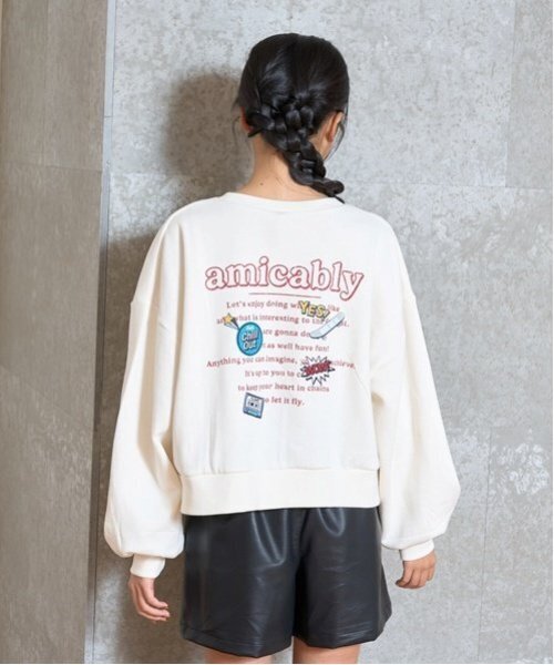LOVETOXIC トレーナー 裏起毛バックワッペンプルオーバー キッズ 子供