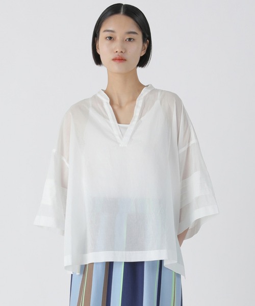 「ZUCCa」 7分袖カットソー M size ネイビー レディース ZUCCa 「ZUCCa」 7分袖ブラウス M size ネイビー レディース