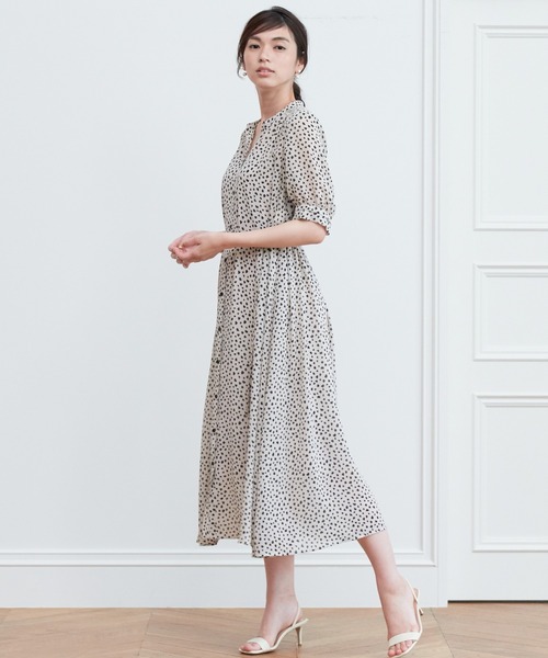 人気♡ANAYIアナイ♡ベージュバルーン袖膝丈半袖ワンピース ANAYI 「ANAYI」 半袖ワンピース 38 ベージュ レディース