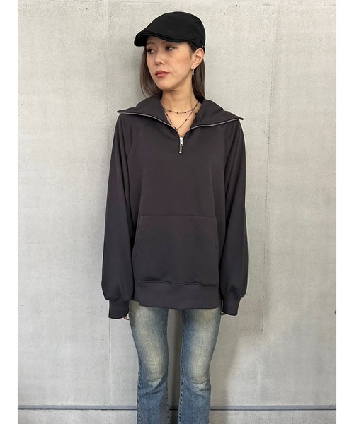 EGOIST（エゴイスト） パーカー ハイネックハーフZIP フーディ