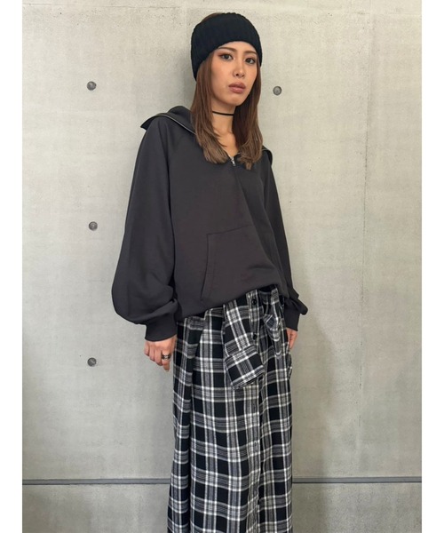 EGOIST（エゴイスト） パーカー ハイネックハーフZIP フーディ