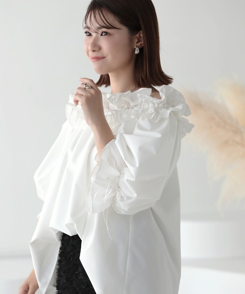 MERAKI ブラウス シャツ 胸フリルブラウス レディース : ZOZOTOWN
