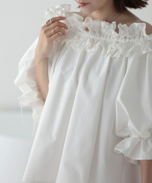 MERAKI ブラウス シャツ 胸フリルブラウス レディース : ZOZOTOWN