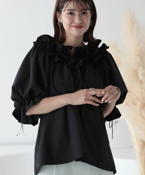MERAKI ブラウス シャツ 胸フリルブラウス レディース : ZOZOTOWN 