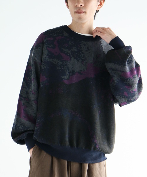 CRAFT STANDARD BOUTIQUE ニット セーター 変な柄クルーネック