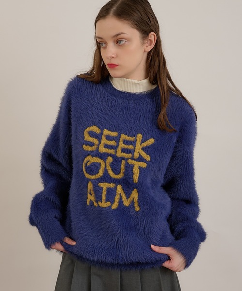 MUHET（ミュエータ） ニット セーター ロゴシャギーニット レディース