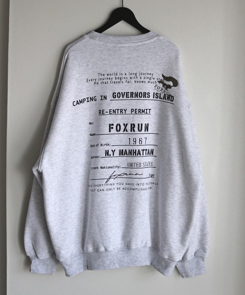 トレーナー スウェット 「FOXRUN/フォックスラン」 Back Graphics