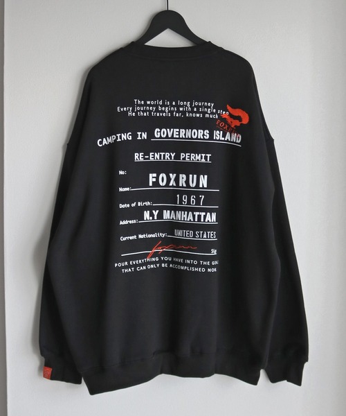 トレーナー スウェット 「FOXRUN/フォックスラン」 Back Graphics