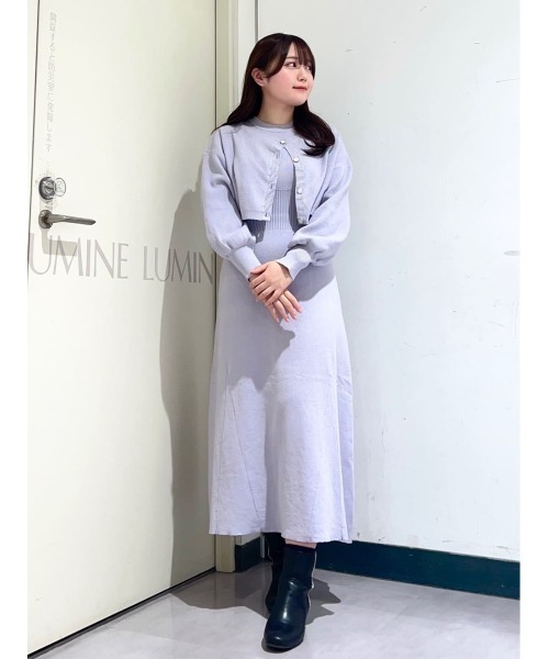 セントジョン ニット ワンピース アンサンブル コート 16 白 グレー AZUL BY MOUSSY（アズールバイマウジー） ワンピース ジップ