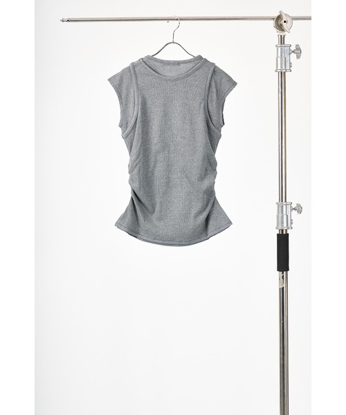 tシャツ CHIGNON タンクレイヤートップス レディース Aletta vita タンクトップ インナー 切替 綿 スリット