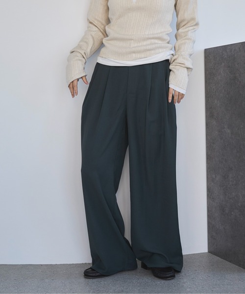 feepur スラックス パンツ リラックスタックパンツ レディース
