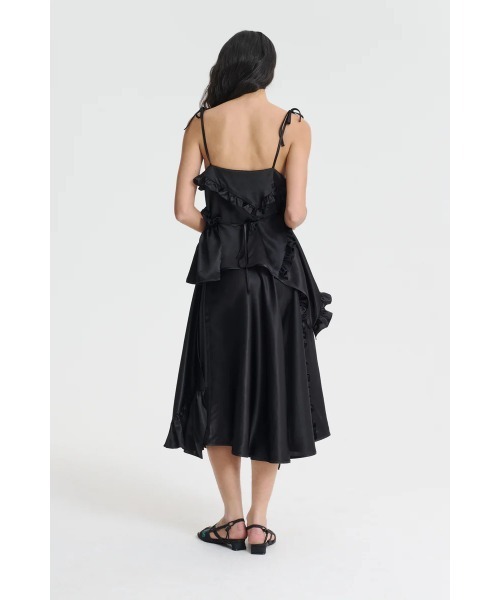 ブラウス シャツ STRAP TOP WITH WRAP CLOSURE AND RUFFLES レディース ブラウス シャツ STRAP TOP WITH WRAP CLOSURE AND RUFFLES