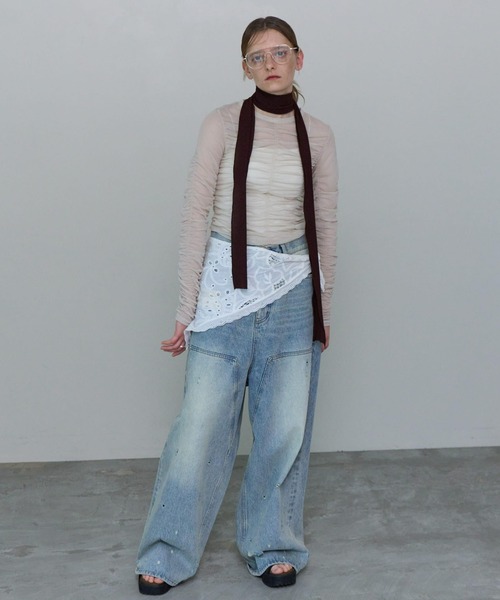 MAISON SPECIAL（メゾンスペシャル） tシャツ See-through Shirring