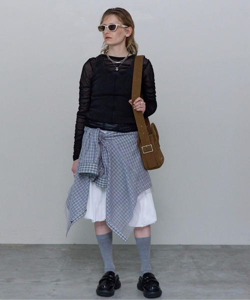 MAISON SPECIAL（メゾンスペシャル） tシャツ See-through Shirring