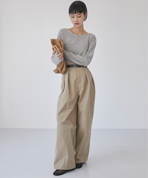 ANGIE tシャツ ボーダー バックオープン シアートップス