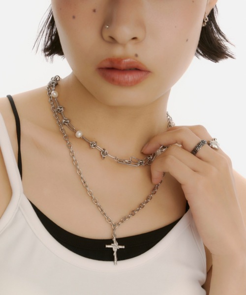 【Princess Polly】 ルーニーネックレス2個セット ２色有 two ply 141 Princess Cut Diamond Necklace K18YG/トゥー
