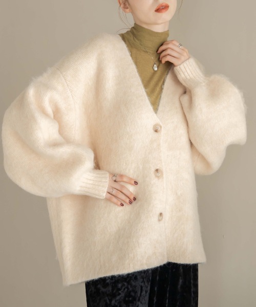 hinari（ヒナリ） ニットカーディガン FREE アイボリー レディース