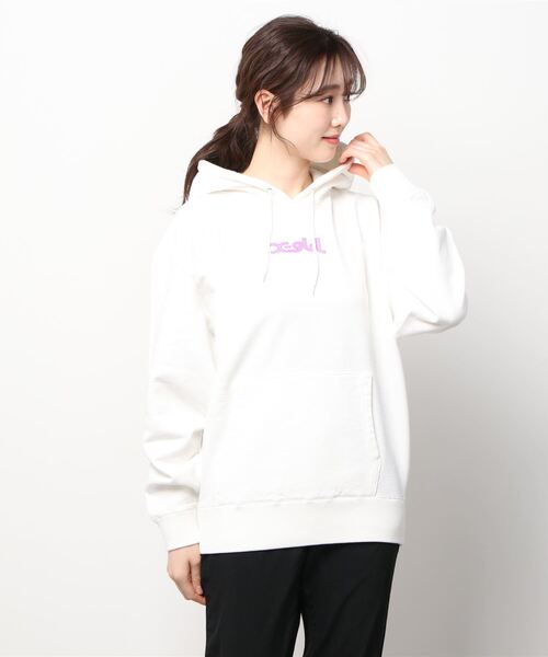 X.GIRL ホワイト フード付きパーカー M X-girl 「X-girl」 プルオーバーパーカー M ホワイト レディース