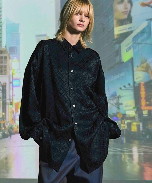 GW最終値引き✩.*˚【MAISONSPECIAL】総柄ジャガードシャツ MAISON SPECIAL（メゾンスペシャル） シャツ メンズ レディース