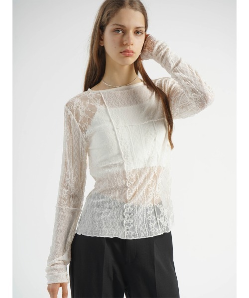 tシャツ PATCHWORK LACE TOPS レディース