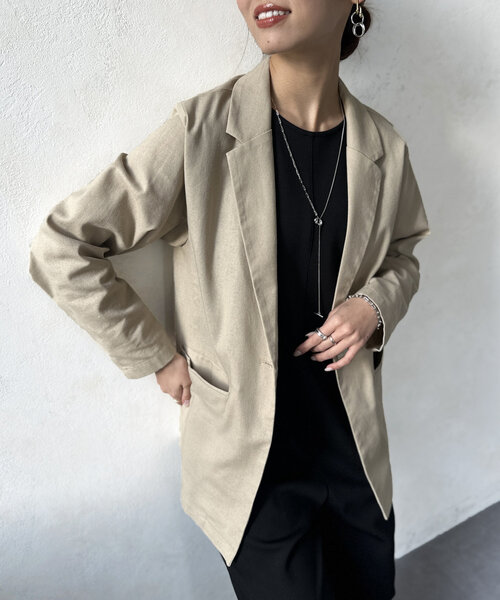 Chez toi ジャケット テーラードジャケット リネンテーラード