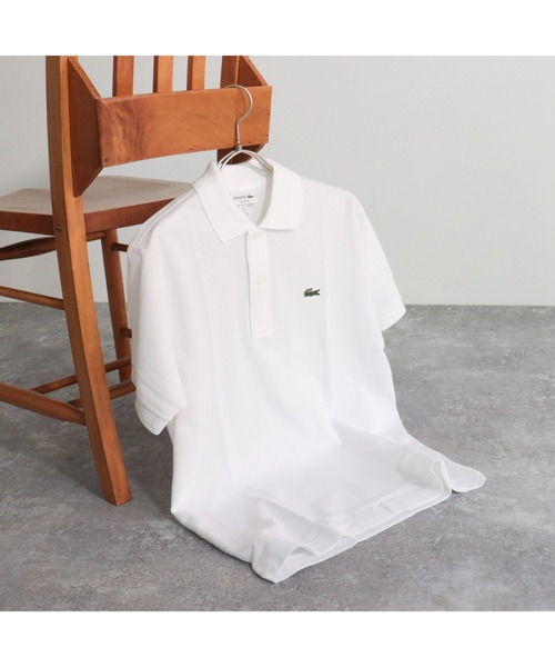 「LACOSTE」 半袖ポロシャツ 38 オフホワイト レディース