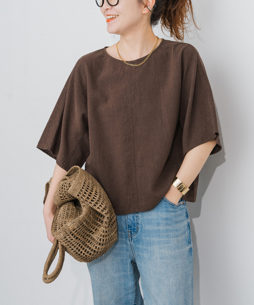 ブラウス シャツ ハイブリッドラミーTトップス レディース Spick＆Span ブラウス シャツ ハイブリッドラミーTトップス