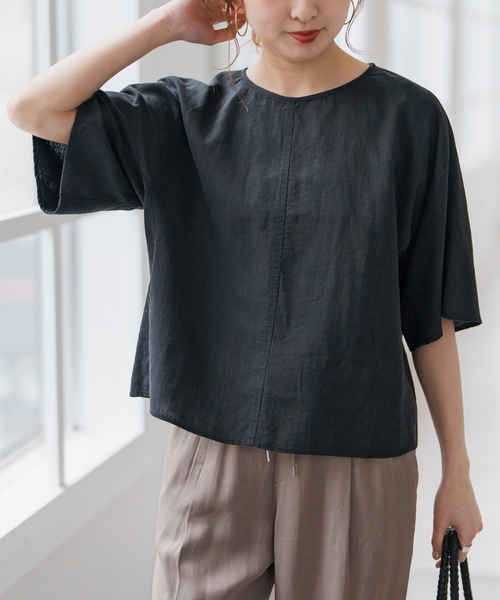 ラミーTブラウス Spick＆Span ブラウス シャツ ハイブリッドラミーTトップス