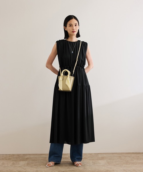 ROPE'（ロペ） ワンピース フェイディドフラワープリント・無地ドレス