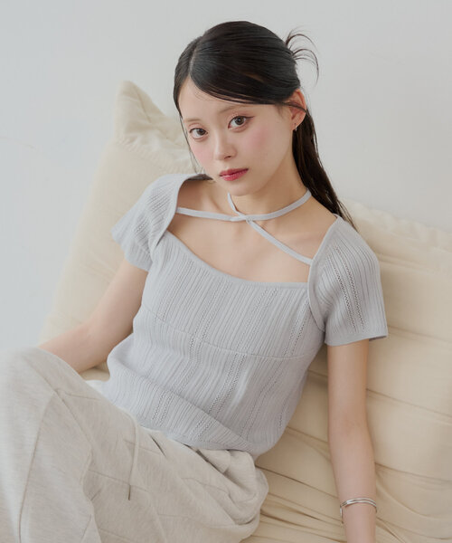 Rene36ボレロ　ニット キュプラベーシック ショートニットボレロ