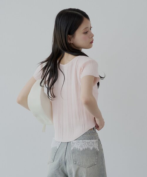 ニット セーター ボレロデザイン柄編みニット レディース Chico ニット セーター ボレロデザイン柄編みニット レディース