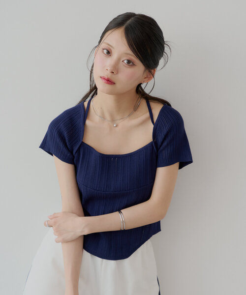 ボレロツインニット ショートニットボレロ｜WOMEN｜250HSM70-154D｜AZUL BY MOUSSY