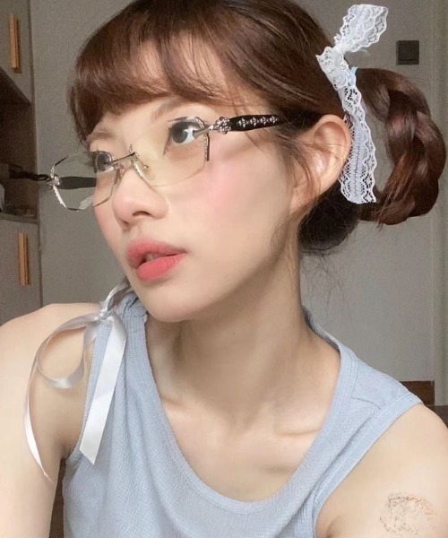 ViViDAY 伊達メガネ メガネ 眼鏡 デザイン十字架メガネ レディース