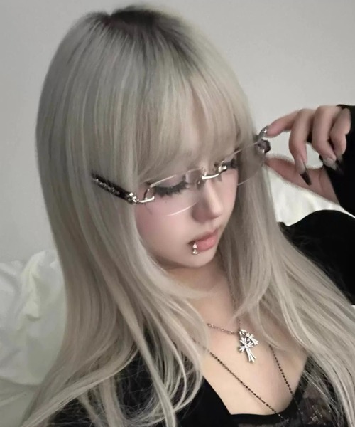 ViViDAY 伊達メガネ メガネ 眼鏡 デザイン十字架メガネ レディース