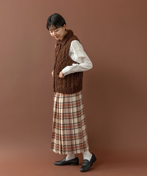 PAR ICI スカート タータンチェック プリーツスカート