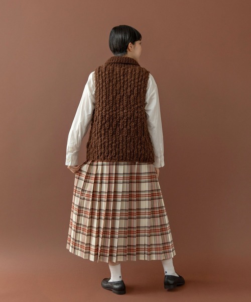 PAR ICI スカート タータンチェック プリーツスカート