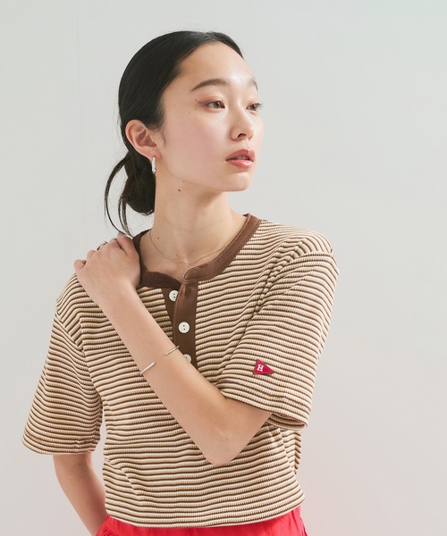 Healthknit（ヘルスニット） ヘンリーネック tシャツ 半袖