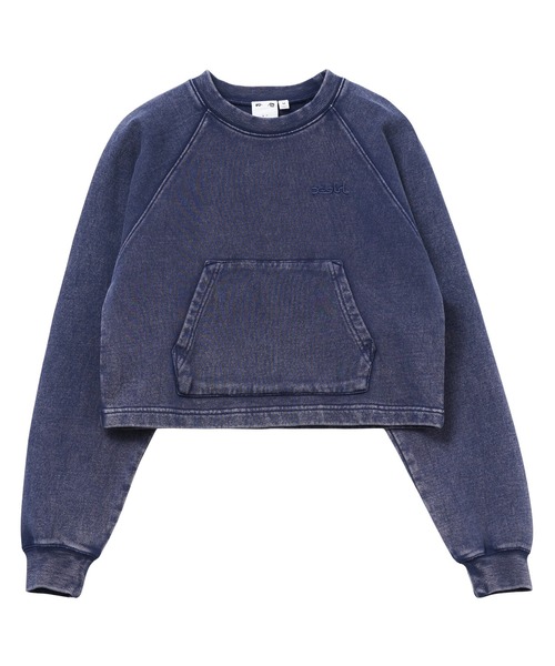 新品 未使用品 Phlannel スウェット Blue Sweat X-girl トレーナー スウェット FADED CROPPED CREWNECK SWEAT