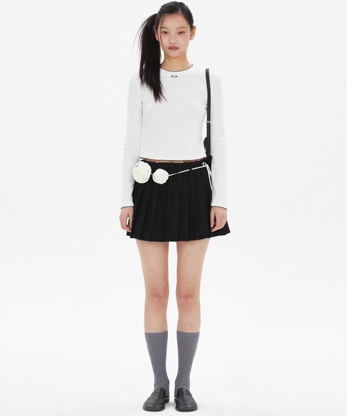tシャツ (WOMENS) MINI CORSAGE SLEEVE TOP レディース