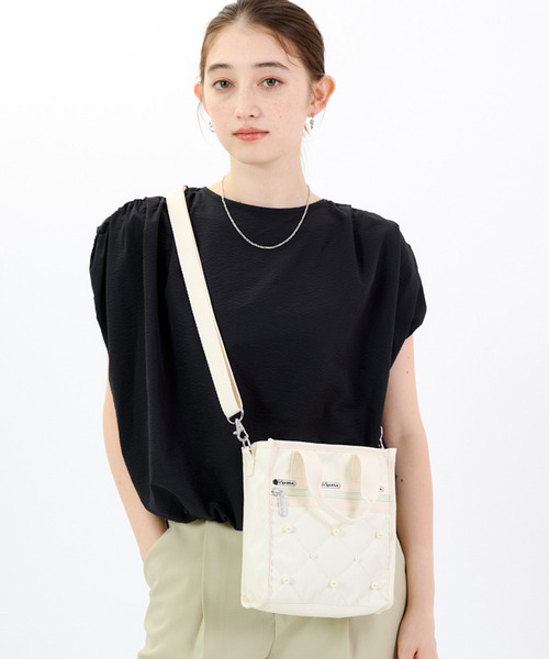 ★LeSportsac★ Pearl Shine NS Mini Satchel Bag 1238L172 1238 LeSportsac Pearl Shine N/S Mini Satchel - White