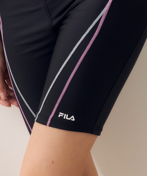 FILA（フィラ） 水着 「キャップ＆ミラーゴーグル付き」配色フルジップ