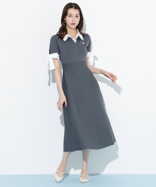 美品-JILL STUATEひざ丈ワンピース JILL by STUART ワンピース ダブルカラーニットワンピース